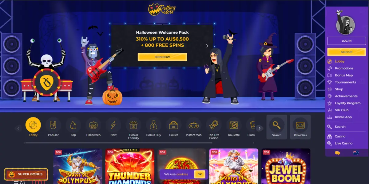Rolling Slots casino review for Australian players